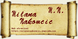 Milana Nakomčić vizit kartica